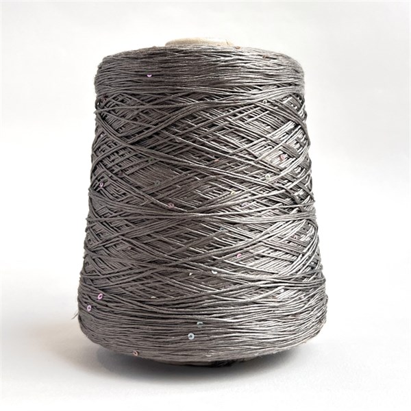 Paillettes Silk: 100% шёлк + пайетки 3 мм. Метраж 420м/100г. - фото 17452